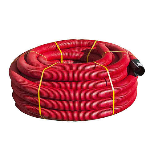Tubo canalizador vermelho parede dupla 40 mm - Rolo de 50 mts.