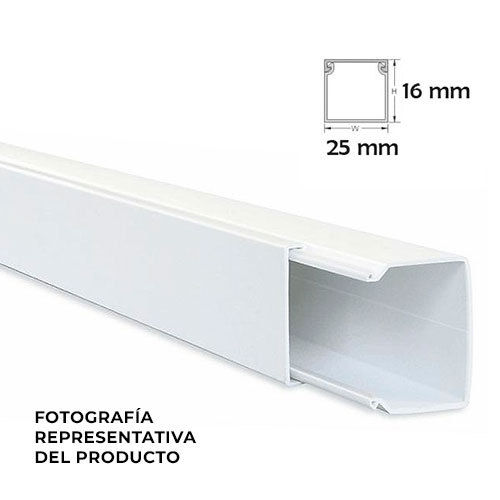 Minicanal 2 metros em Branco 25x16 mm