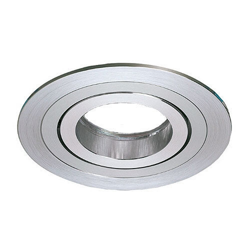 Circular ring in striped aluminum with GU10 cap for 1 light bulb