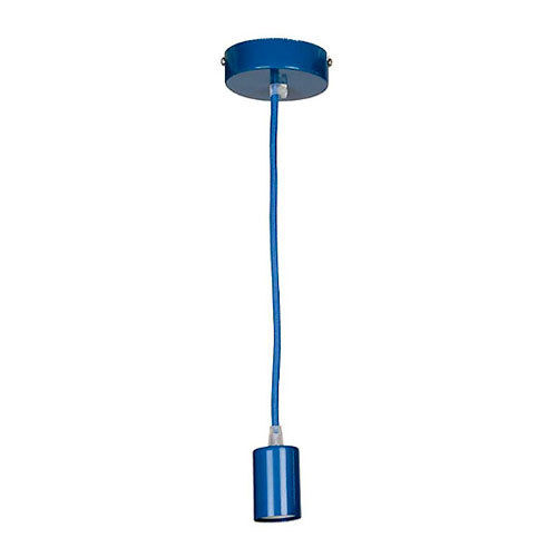Pendant lamp holder in Blue with E27 cap