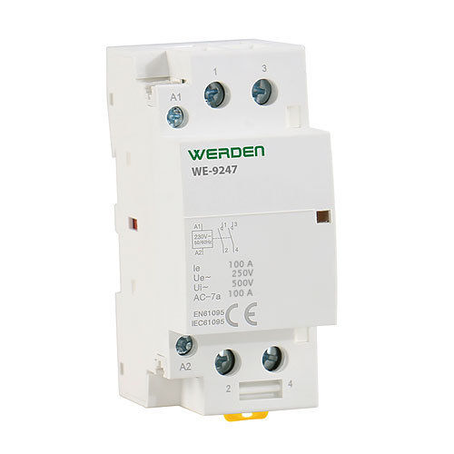 Wide contactor (3 modules) of 2 Poles x 100 A - 22 kW (2NO)