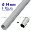 Gray PVC rigid pipe halogen-free 16-mm cuffed