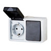 Plug with TTL 16A + 10A waterproof surface switch IP54