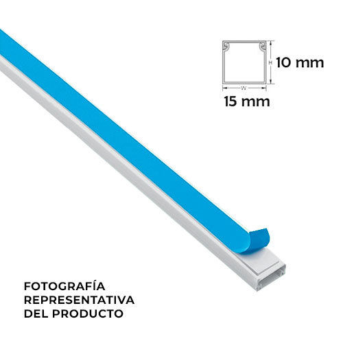 Minicanal Adhesivo 2 metros Blanco 15x10 mm