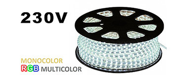 220V LED STRIPS OF DIRECT AND A RED MONOCOLOR RGB