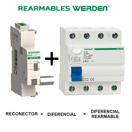 WERDEN - Diferencial rearmable 4x40x30 mA con 3 rearmes