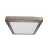 Square Surface LED Downlight Nickel Satin 12W Cold Light 6000K