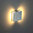 Candeeiro de parede encastrado quadrado LED em Prata 3W Luz quente 3000K com 2 saídas