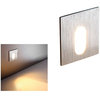 Apply square recessed LED Silver 3W 3000K Warm light with 1 output