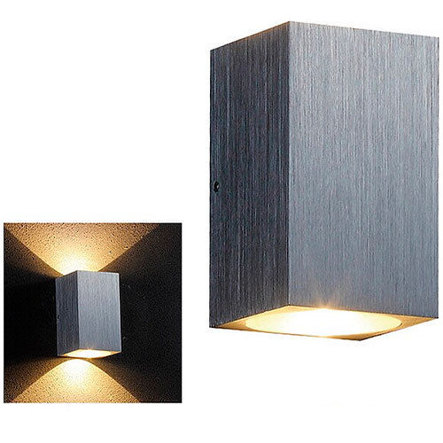 LED wall sconce surface Silver 2W 3000K Warm light with 2 outputs