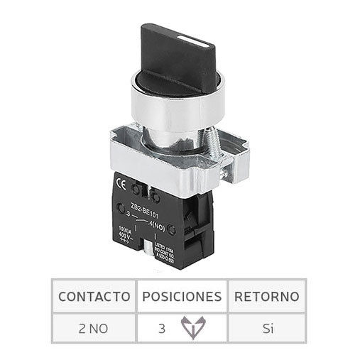 Selector with return | 2 open contacts (2NO)