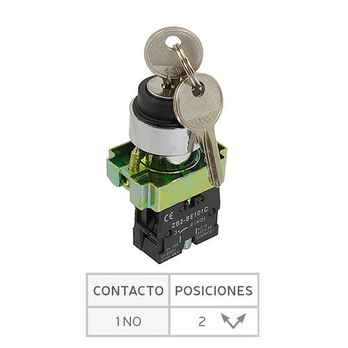 Selector con llave | 1 contacto abierto  (1NO)