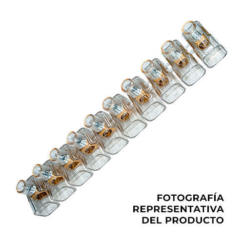 Regleta de conexión transparente de 4 mm tipo capuchón