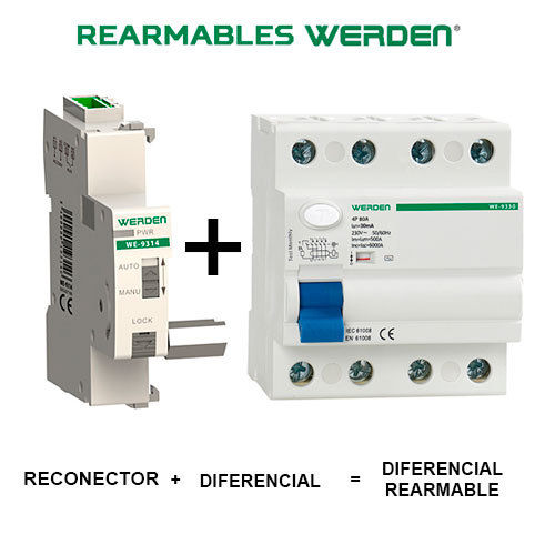 WERDEN - Diferencial rearmable 4x80x30 mA con 3 rearmes
