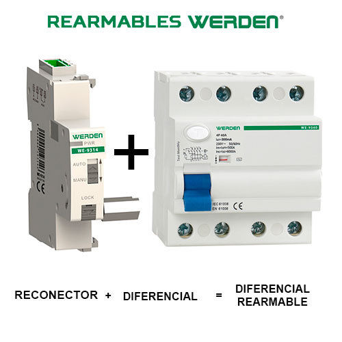 WERDEN - Diferencial rearmable 4x40x300 mA con 3 rearmes