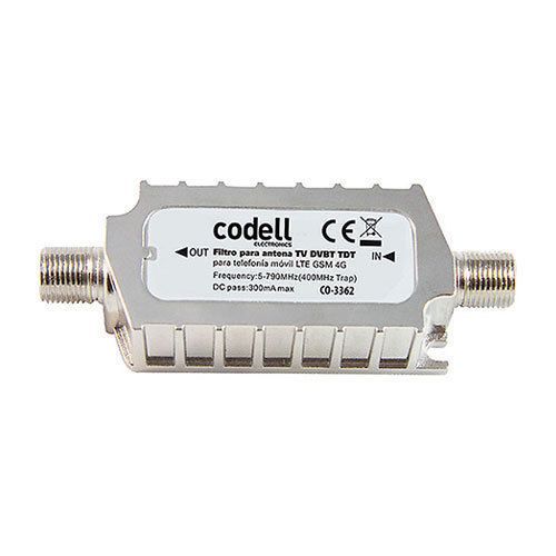 CODELL 3362 - Filtro para antena TV DVBT TDT para Tlf.móvil LTE GSM 4G