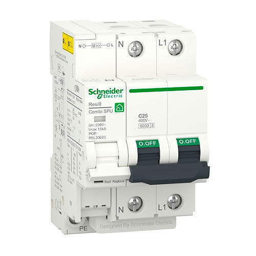 SCHNEIDER R9L20625 - Transient and Permanent Overvoltage Protector 1P+N 25A Resi9 Combi