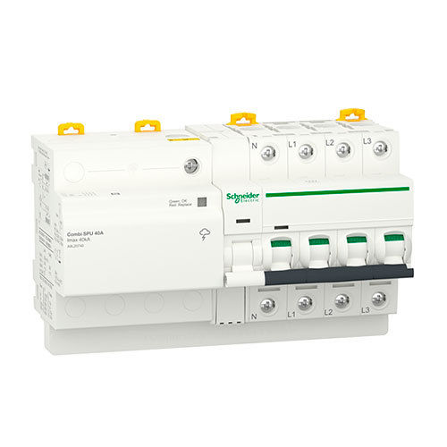 SCHNEIDER A9L20740 - Transient and Permanent Overvoltage Protector 3P+N 40A Acti9 Combi