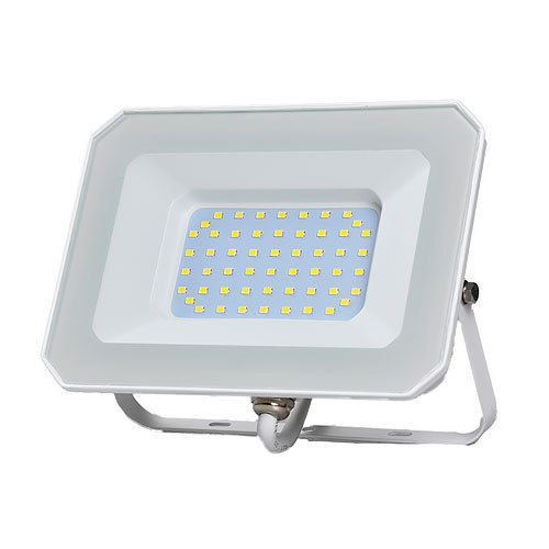 Extra-flat white IP65 50W LED floodlight Warm light