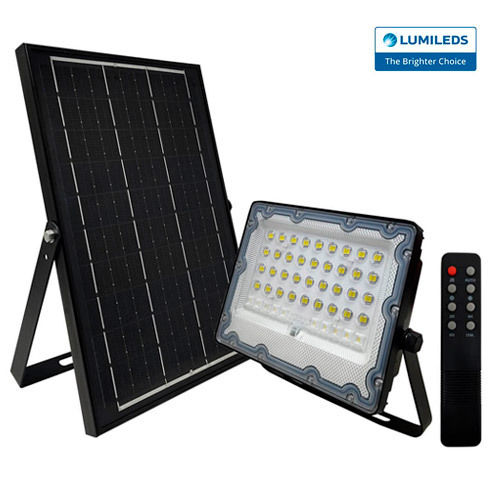Projetor LED solar PRO 100W com painel de carregamento solar