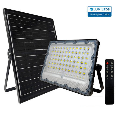 Projetor LED solar PRO 200W com painel de carregamento solar